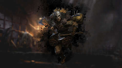 Un rude guerriero barbaro proveniente dal videogioco Dark and Darker, equipaggiato... 8K