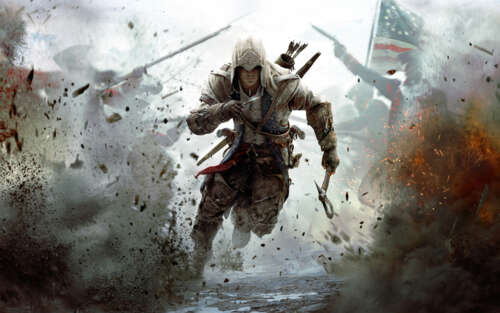 Connor Kenway, protagonista di Assassin's Creed III, indossa il suo caratteristico... 7680x4800