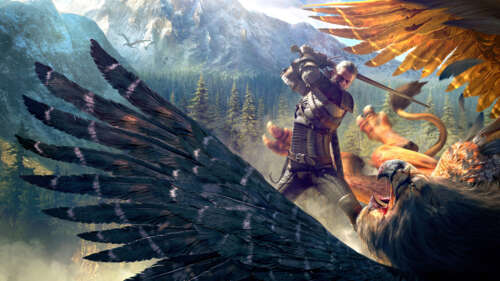 Geralt di Rivia, il protagonista di The Witcher 3: Wild Hunt, riconoscibile per i... 4K (Ultra HD)