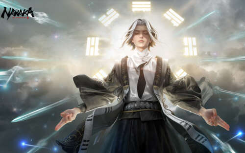 Un personaggio mago del gioco Naraka: Bladepoint che esegue un incantesimo magico... 7680x4800