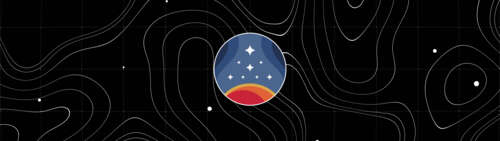 Illustrazione minimalista di fantascienza, con toni scuri, che raffigura la sagoma... Dual UHD