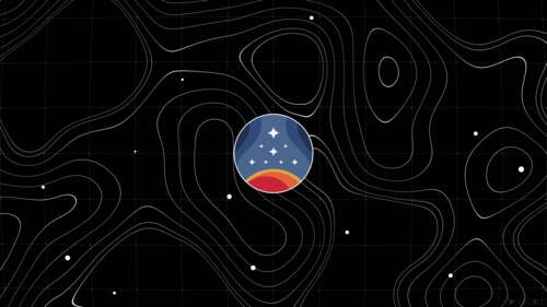 Illustrazione minimalista di fantascienza, con toni scuri, che raffigura la sagoma... 4K (Ultra HD)