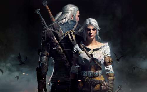 Ciri e Geralt di Rivia, tratti da The Witcher 3: Wild Hunt. 7680x4800