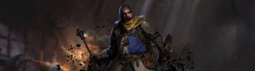 Un personaggio oscuro, immerso nell’oscurità di un ambiente medievale, ambientato... Dual UHD