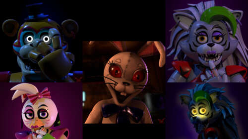 Glamrock Freddy e Vanny, personaggi del videogioco Five Nights at Freddy's: Security... 8K