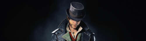 Un primo piano cinematografico di Jacob Frye, personaggio del videogioco Assassin's... Dual UHD