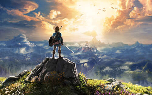 Link, protagonista del videogioco The Legend of Zelda: Breath of the Wild, osserva... 7680x4800