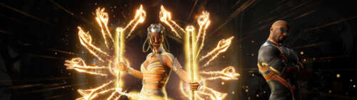 Tanya, l’assassina di Edenia proveniente dal videogioco Mortal Kombat 1, in posizione... Dual UHD