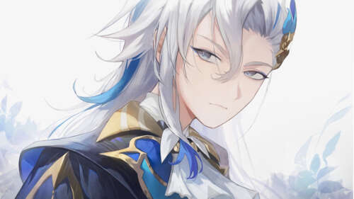 Una rappresentazione di alta qualità di Neuvillette, personaggio del videogioco Genshin... 4K (Ultra HD)