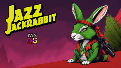 Illustrazione in stile retrò del personaggio Jazz Jackrabbit, tratta dal celebre... 4K (Ultra HD)
