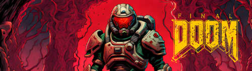 Doomguy, protagonista della serie di videogiochi Doom, si trova in piedi in mezzo... Dual UHD