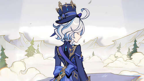 Una splendida rappresentazione di Furina, personaggio del videogioco Genshin Impact,... 8K