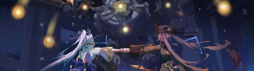 Una rappresentazione artistica di Kamisato Ayaka e Hu Tao, personaggi del videogioco... Dual UHD