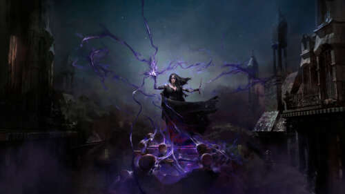 Un imponente Negromante proveniente da Path of Exile 2 lancia incantesimi oscuri... 8K