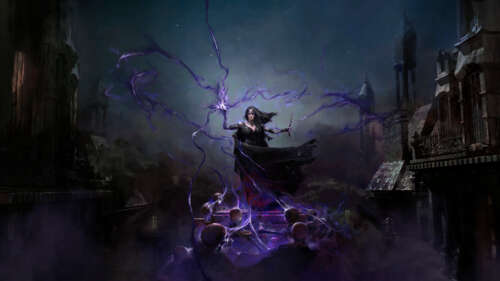 Un imponente Negromante proveniente da Path of Exile 2 lancia incantesimi oscuri... 4K (Ultra HD)