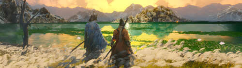 Isshin Ashina, personaggio del videogioco Sekiro: Shadows Die Twice, durante un momento... Dual UHD