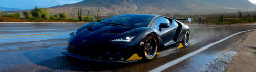 Una potente Lamborghini Centenario, supercar ad alte prestazioni, ripresa durante... Dual UHD