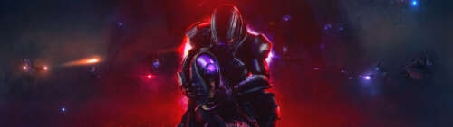 Tali’Zorah, con la sua caratteristica tuta protettiva, insieme al Comandante Shepard,... Dual UHD