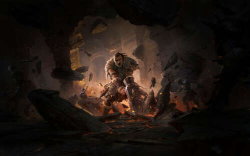 Un guerriero vichingo temprato dalle battaglie, con una pesante armatura scura e... 7680x4800