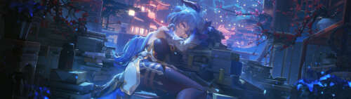 Una rappresentazione estremamente dettagliata di Ganyu, personaggio del videogioco... Dual UHD