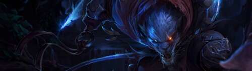 Un’illustrazione dettagliata del personaggio Rengar, proveniente dal gioco League...