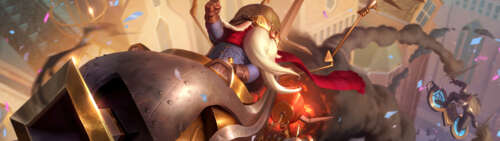 Corki, personaggio del videogioco League of Legends, alla guida del suo caratteristico... Dual UHD