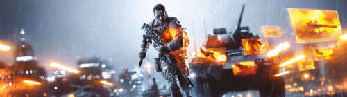 Un pesante carro armato militare che si muove attraverso un campo di battaglia fumoso... Dual UHD