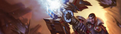 Jayce, personaggio del gioco League of Legends: Wild Rift, impugna il suo caratteristico... Dual UHD