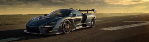 Una vista dettagliata della supercar McLaren Senna, che ne mette in risalto la linea... Dual UHD