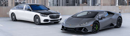 Una vista dettagliata di una lussuosa supercar Lamborghini Huracan, che ne mette... Dual UHD