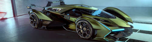 Una futuristica supercar Lamborghini Lambo V12 Vision Gran Turismo, che mette in... Dual UHD