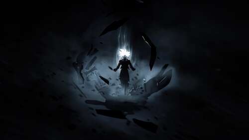 Goku, protagonista di Dragon Ball Super, nella sua forma potenziata dell’Ultra Istinto,... 4K (Ultra HD)