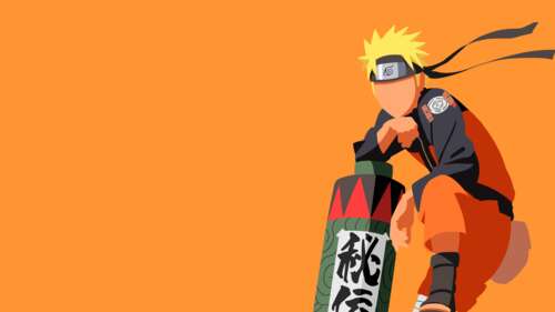 Illustrazione minimalista e stilizzata di Naruto Uzumaki, protagonista dell’anime... 4K (Ultra HD)