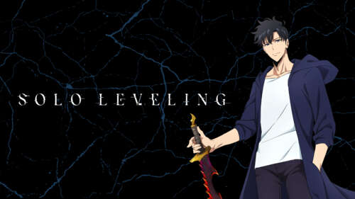 Sung Jin-Woo, protagonista di Solo Leveling, tiene in mano un pugnale in un ambiente... 4K (Ultra HD)