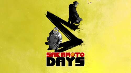 Taro Sakamoto, protagonista di Sakamoto Days, su uno sfondo giallo acceso. 4K (Ultra HD)
