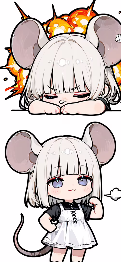 Una ragazza in stile chibi, tratta da un anime, con grandi orecchie da topo e capelli... Apple iPhone XR