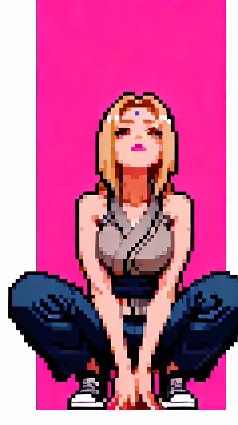 Una rappresentazione in pixel art di Tsunade, personaggio della serie Naruto, raffigurata... TP-Link Neffos C5A