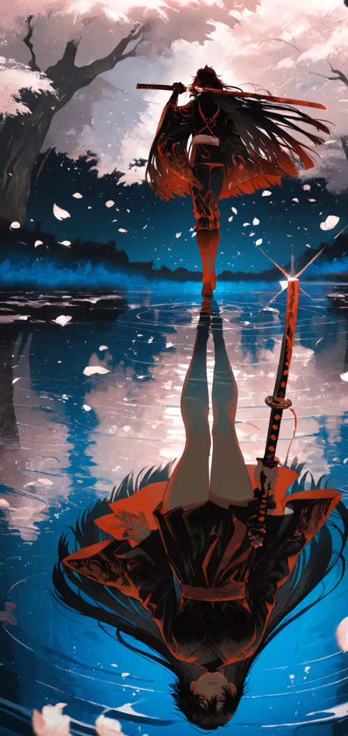 Un’illustrazione in stile anime di Sasuke Uchiha, personaggio di Naruto, che si trova... Asus Zenfone Max Pro M2