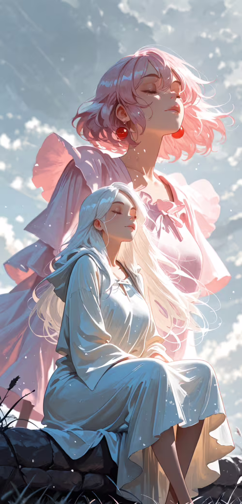 Un dipinto digitale in stile anime che raffigura una giovane donna con lunghi capelli... HAMMER Iron 3 LTE