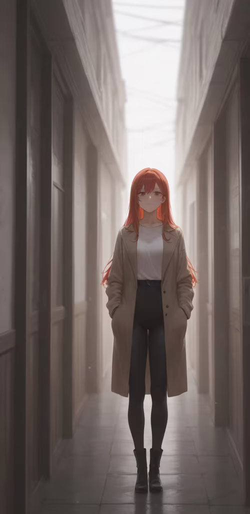 Una giovane donna, con lunghi capelli biondi e vestita con un lungo abito bianco,... Samsung Galaxy J4 plus Plus