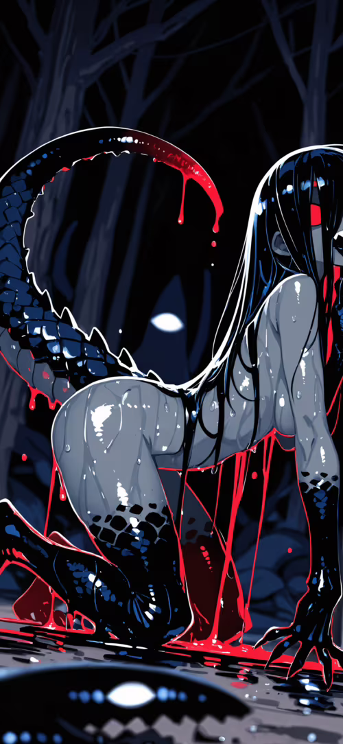 Una mostruosa creatura femminile, con occhi rossi luminosi e denti affilati, si trascina... Elephone PX Pro