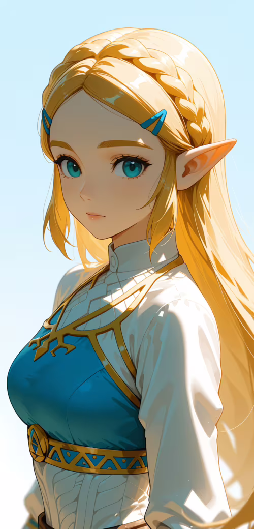 Un’illustrazione in stile anime della principessa Zelda, tratta dalla serie The Legend... HAMMER Iron 3 LTE