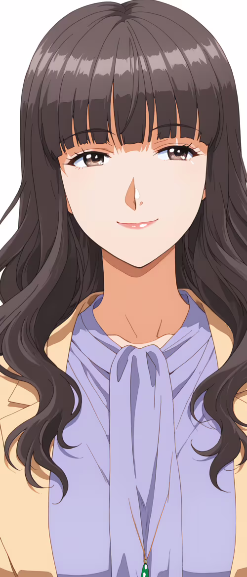 Un ritratto di Shihoko Fujimiya, che la inquadra dalla vita in su, tratto dalla serie... Motorola Edge S