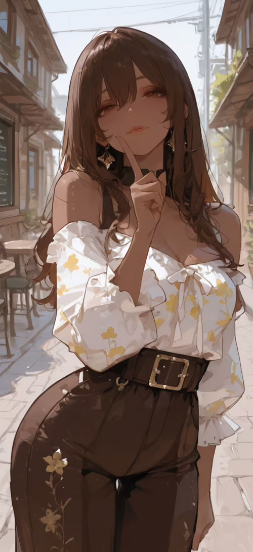 Un’illustrazione in stile anime che raffigura una giovane donna con lunghi capelli... Blackview A30