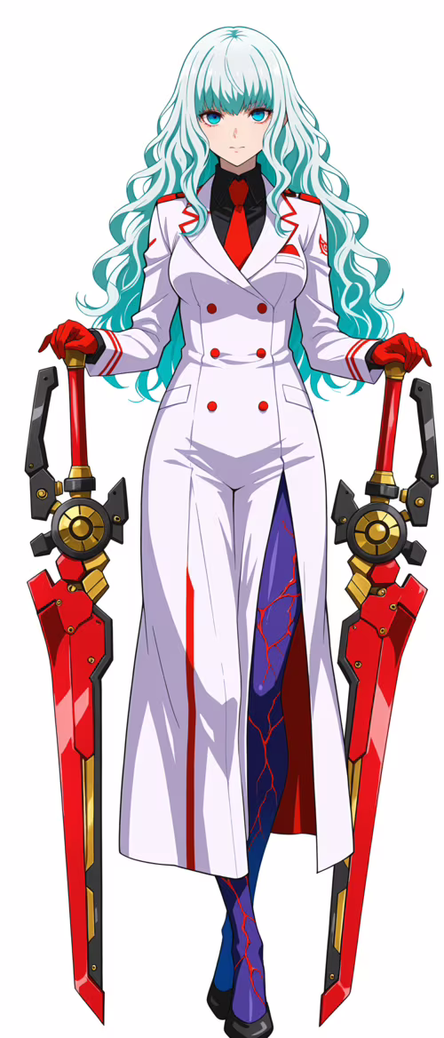 Un’illustrazione a figura intera di una ragazza in stile anime, con lunghi capelli... Motorola Edge S