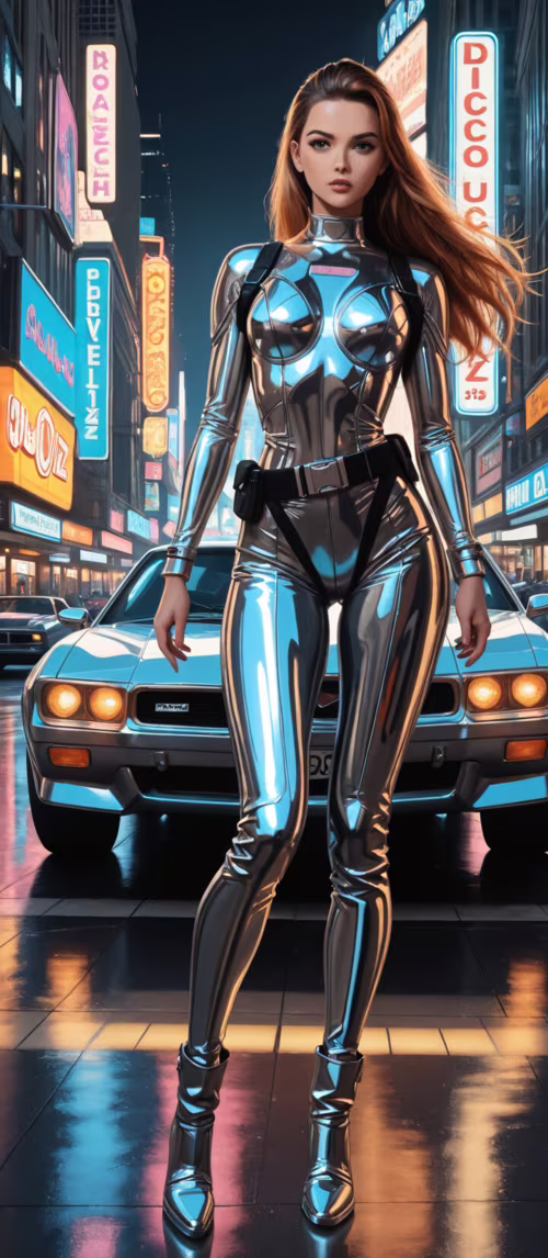 Illustrazione a figura intera di una donna che indossa una tuta da combattimento... Redmi 10C