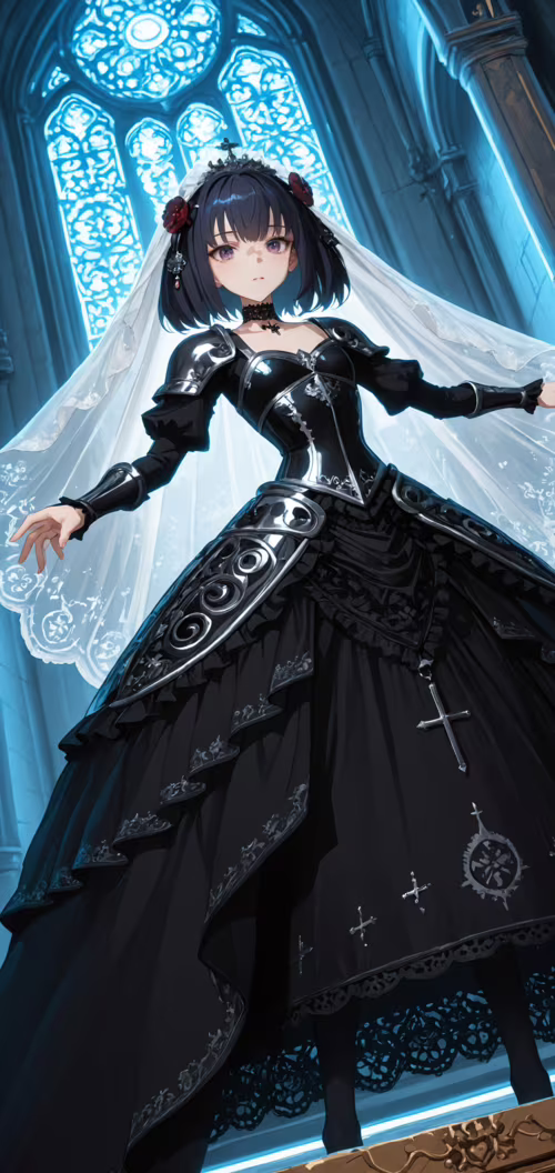 Un’illustrazione in stile anime che raffigura una giovane donna con capelli corti... Asus Zenfone Max Pro M2