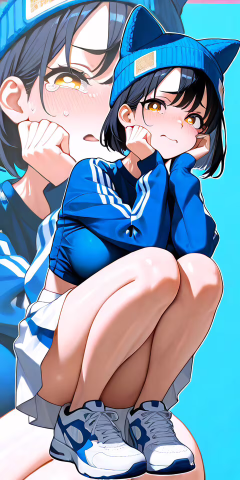 Un’illustrazione che raffigura una ragazza anime a figura intera, con i capelli corti... Vodafone Smart N9 Lite