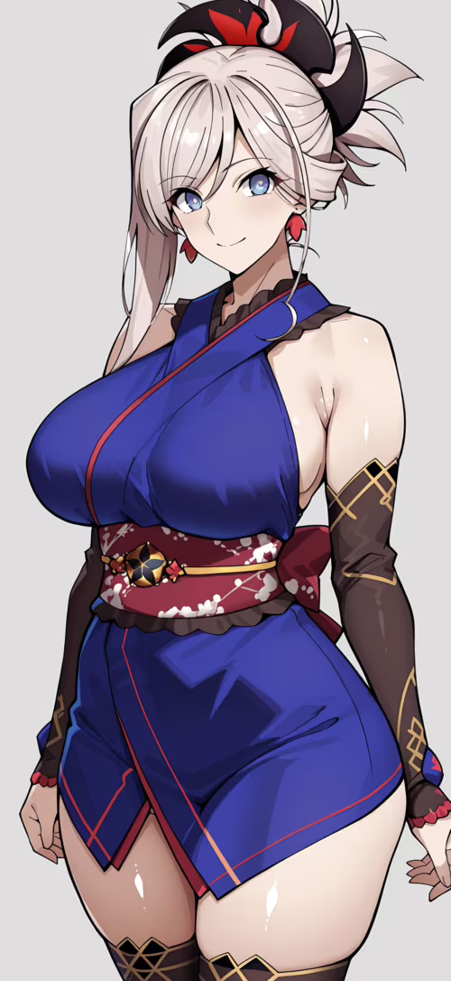 Un’illustrazione in stile anime di Miyamoto Musashi tratta da Fate/Grand Order, che... Apple iPhone 14 Plus