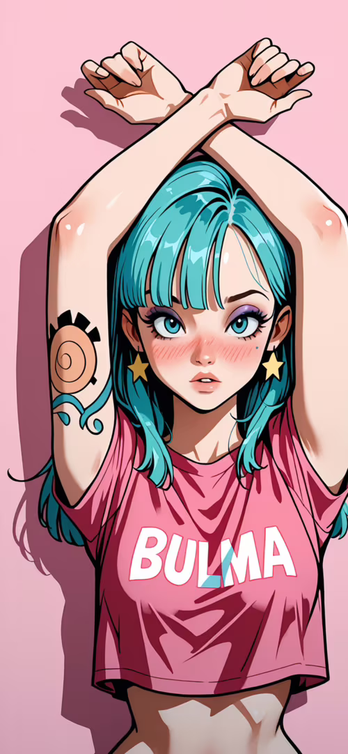 Un’illustrazione in stile anime di Bulma, personaggio di Dragon Ball, con i capelli... Apple iPhone XR